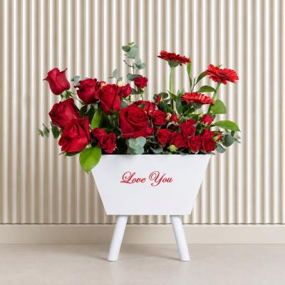 Red Flowers Bucket