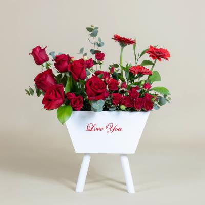 Red Flowers Bucket